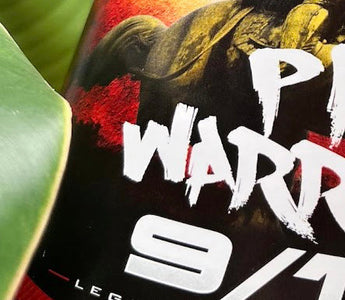 Close up of Shogun Pk warrior Label