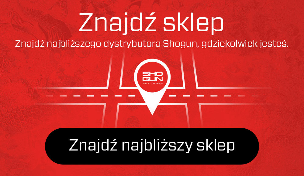 Red Shogun stockist locator banner in polish